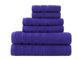 Purple Luxury Cotton Towel Set - 6-Piece Ultra-Soft Bath, Hand, and Washcloth Set V888-ELOSUNG15841