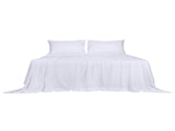 Dreamz 4pcs Double Size 100% Bamboo Bed Sheet Set in White Colour BED1016-D-WH