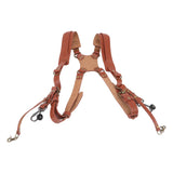 Dual Shoulder Leather Harness Comfortable Camera Strap Accessories for 2 Cameras Brown V1294-YM0523-3117220079611