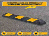 90cm Heavy Duty Rubber Curb Parking Guide Wheel Driveway Stopper Reflective Yellow V63-826021