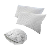 Jason Twin Pack of Quilted Cotton King Pillow Protectors 51 x 91 cm V442-WAM-PILLOWP-COTTONQUILTED-WHITE-KI