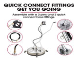 Jet-USA 24" Stainless Steel Pressure Washer Surface Cleaner, 3/8" Fitting, with Yoke Handlebar, For V219-PRWCLNJT24SA