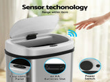 Devanti 50L Sensor Bin Motion Rubbish Automatic Silver SB-D-50-SS