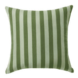 18" x 18" Square Woven Green Stripe Decorative Outdoor Pillow, Spot Clean with Water and Mild V1366-AZ2-W-14221