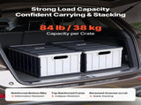 Plastic Collapsible Storage Bins with Lids, 65L 2 Packs, Stackable Folding Storage Crates with V952-KZDSLCWXHHS6YVX56001V0