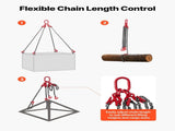 Chain 10mm x 3 m Lifting Chains with 4 Leg Grab Hooks, Heavy Duty G80 Alloy Steel Lifting V952-DGDLHHMGFH1JKA9OV001V0