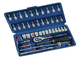 46 in 1 Mini Ratchet Screwdriver Set Wrench Narrow Space Repair Steel Multiple Bit Tool Kit with V1192-AZ-W-23581