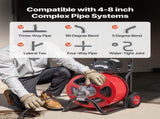 Drain Cleaner 30m x 19mm, Auto Feed Sewer Snake Auger on Wheels, Portable Drain Cleaning V952-ZDJJKLSGDSTJZL4U4002V3