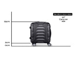Wanderlite 20 Inch Luggage with Zipper Lock Travel Suitcase Carry On Hard Shell Luggage Case Black LUG-ABS-BOS-20-BK
