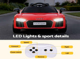 Ride On Car Licensed Audi R8 12V Electric Car for Kids Battery Red RCAR-R8-S-RD