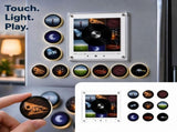Magnetic Fridge Player, Mini Vinyl Record Box with NFC, Rotating Disc Night Light, 9 V1192-AZ-W-34179