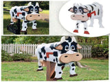 Solar Fireflies Cow - Whimsical Animal Garden Decor with Nighttime Glow, Rustic Farmhouse V1366-AZ2-W-16517