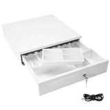 Heavy Duty Metal Cash Drawer, 5 Note & 6 Coin Trays,White V1181-OF011-WH