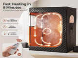 Devanti Portable Steam Sauna Tent 2 Person 1000W 3L Steamer Home SPA 60Min Timer ST-SAU-2P3L-180-BK