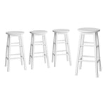 Artiss 4x Bar Stools Round Chairs Wooden White BA-G-7033-WHX4