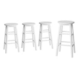 Artiss 4x Bar Stools Round Chairs Wooden White BA-G-7033-WHX4