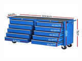 Giantz Tool Chest Trolley 10 Drawers Toolbox Storage Blue TB-10DR-ROLL-BL-AB