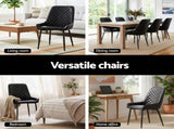 Artiss 2x Dining Chairs Retro PU Leather Kitchen Lounge Cafe Accent Chair Black DINC-B-B02-BKX2