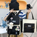 5-Piece Blue School Backpack Set for Students and Teenagers, for Travel and School Use V1188-MS-325-1118