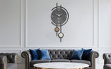 Gray Gold Geometric Wall Clock Modern Wall Clock Home Decor Clock Silent Clock V1347-115-GOL-04847