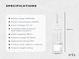Orku Mini Water Flosser Rechargeable Portable Extendable Travel Oral Irrigator White V238-SUPDZ-41902440415312
