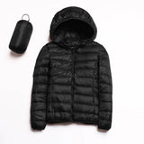 Women's Packable Down Jacket Lightweight Puffer Jacket Hooded Winter Coat Red XL V1192-AZ-W-33066