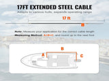 Boat Steering Cable, 17 Feet Outboard Marine Rotary Steering Cable, 1/2 Ton High Tensile Strength, V952-XWZXDLXWZXPJDR7EXV0
