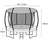 Kahuna Trampoline 12 ft with Basketball Set - Rainbow TRA-KAH-12-RB-BB