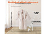 2-Tier Foldable Clothes Drying Rack with Sock Clips & 31 Drying Rods White V952-LDSLYJAX6014YHE3H001V0