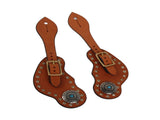 1 Pair Spur Strap Western Retro Horse Spur Strap with Buckle for Horse Training Protective Equipment V1294-YM0521-3111220311611