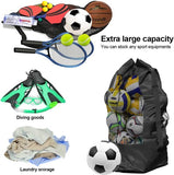 Soccer Net Bag for 10-15 Balls - Large Waterproof, Sturdy Tennis Shoulder Pad, V1188-ZXY-131-536