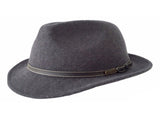 JACARU 1848 Wool Trilby Fedora Hat 100% Australian Wool Travel - Charcoal V563-JACARU-1848-CHRCL-M