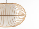 Natural Woven Bamboo Sphere Pendant Lamp Hanging Light Bell Shade Boho Tropical V563-75184
