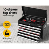 Giantz 17 Drawer Tool Box Cabinet Chest Trolley Toolbox Garage Storage Box Grey TB-17DR-107-BKGY