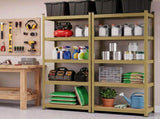 Giantz 2-Rack Garage Shelving 1.6X0.8m MDF Warehouse Shelves Storage Rack Yellow WR-E-8X16-YLX2