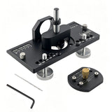 Hidden Hinge Drilling Jig Template Locator for Cabinet Door Installation, Adjustable Punch V1341-ZY-TJYYQAJB-BLACK