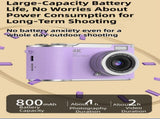 White 4K Compact Digital CCD Camera for Vlogging & Students - Portable Point and Shoot with 2.4-inch V888-ELOSUNG42184