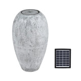 Gardeon Solar Fountain Water Feature Outdoor Fountain LED Lights Beige FOUNT-B-CYLINDER-BG