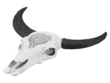 Resin Bull Head Wall Hanging Decoration Long Horn Animal Sculpture Background Wall Home Ornament V1294-YM0710-3115210116211