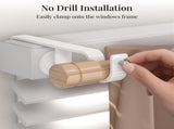 4 Pack Over-Blinds Curtain Rod Brackets for Outside-Mounted Blinds, No Drill, Adjustable Fit - White V1107-115-21739-WHT-4PACK