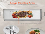 Stainless Steel Griddle, 32x16 inch Universal Flat Top Rectangular Plate, Gas Grill Griddle for BBQ V952-DCJPBXG3217INLUP8V0