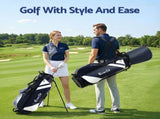 Everfit Golf Stand Bag Lightweight Carry Bag Dual Strap Club Divider Blue GOLF-B-BAG-STAND-A-BL