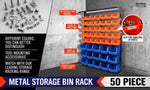 50-Piece Bin Wall Mounted Parts and Tool Storage Rack Organizer Rack for Workshop Tools V465-97325