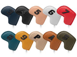 Colorful Golf Iron Head Covers Set of 10 - Waterproof PU Leather Club Protectors with Embroidered V888-ELOSUNG23721