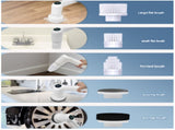 White Rechargeable Electric Spin Scrubber - Waterproof Power Cleaning Brush with 5 Heads & Digital V888-ELOSUNG27766