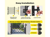 Single Folding Security Gate, Lockable Scissor Gate with 360 degree Swivel Casters, Outdoor V952-GZDZDAQM5157HX49X001V0