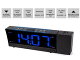 Digital Projection Alarm Clocks for Bedrooms - Large LED Display, 180&deg Rotatable Projector, 5-Level V1370-AZ4-06023