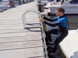 Removable Dock Ladder, 4 Steps, Aluminum Alloy Pontoon Boat Swim Ladder, with Non-Slip Wide Steps, V952-MTZTCXSWPJ50ALQSF001V0