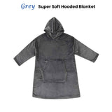 Accessorize Grey Super Soft Hooded Blanket Small/Medium V442-HIN-BLANKET-HOODIE-GREY-S