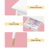 Keezi Kids Dressing Table Chair Set Vanity Makeup Wooden Leg Mirror Drawer FURNI-C-CLOUD-KDT-WH